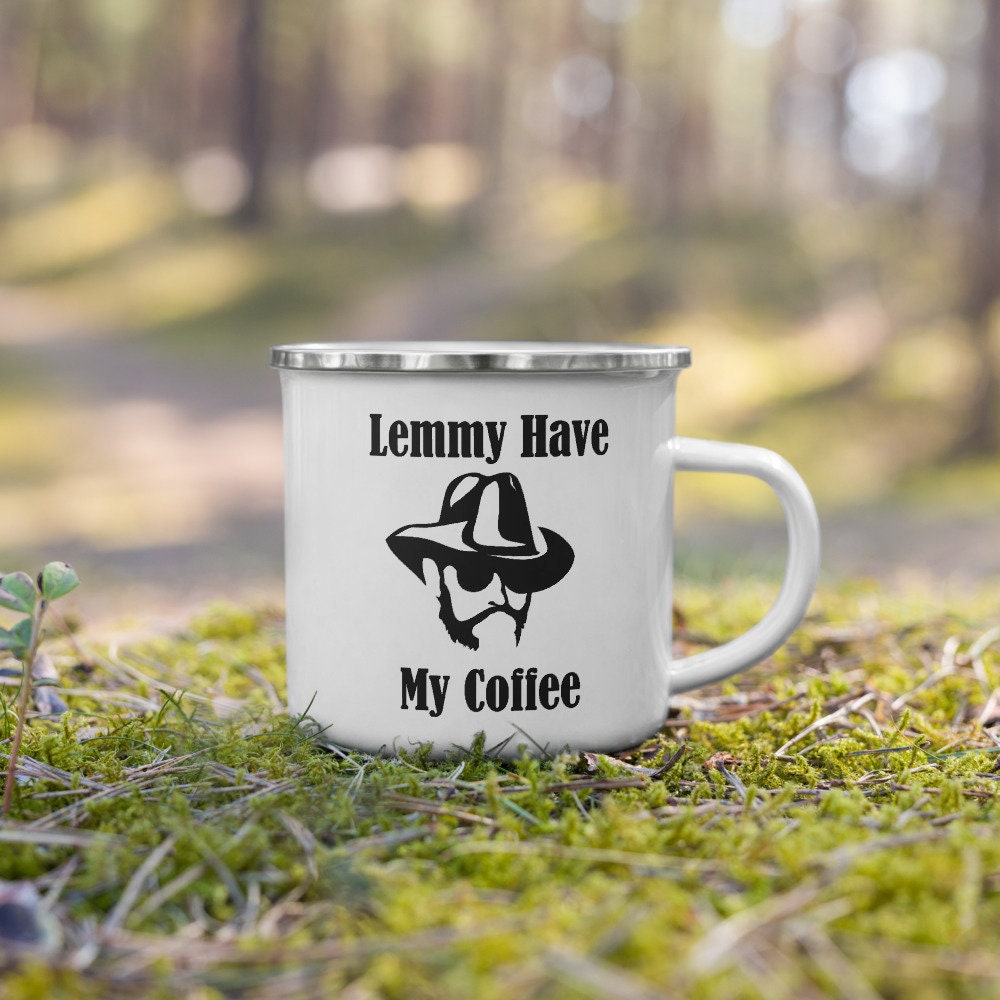 Lemmy Have My Coffee, Emaille-Becher, Kaffeetasse, Kaffee-Liebhaber-Becher, lustige Kaffeetasse, grafisches Tee, Kaffeetasse.