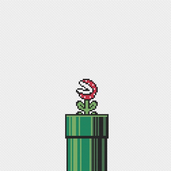 Super Mario 3 Piranha Plant Cross Stitch Pattern - Etsy