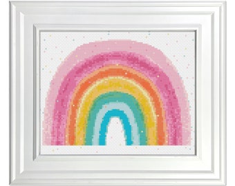 Rainbow Confetti Cross Stitch Pattern