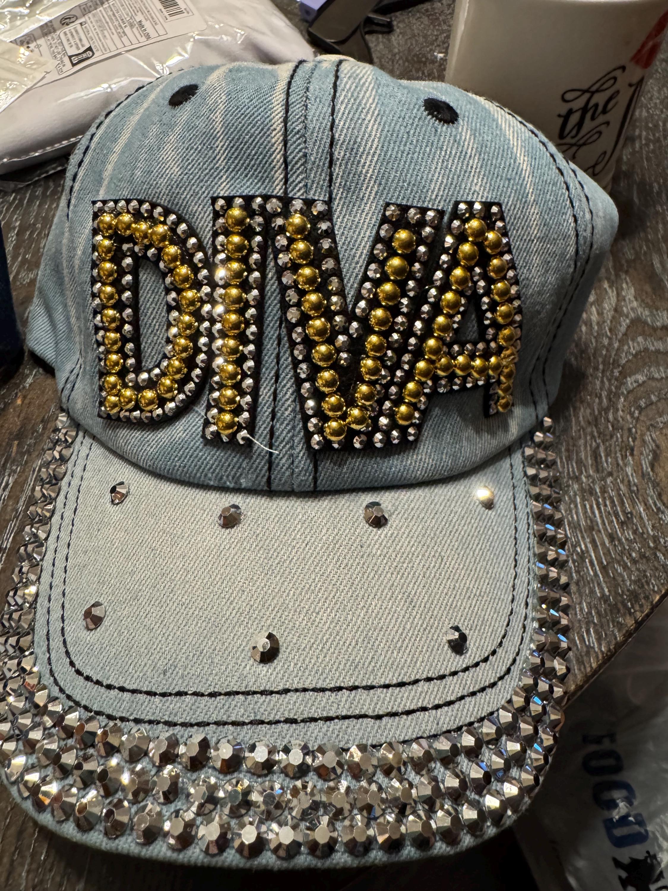 DIVA Rhinestone Denim Baseball Cap - Adult Size Bling Hat - Etsy