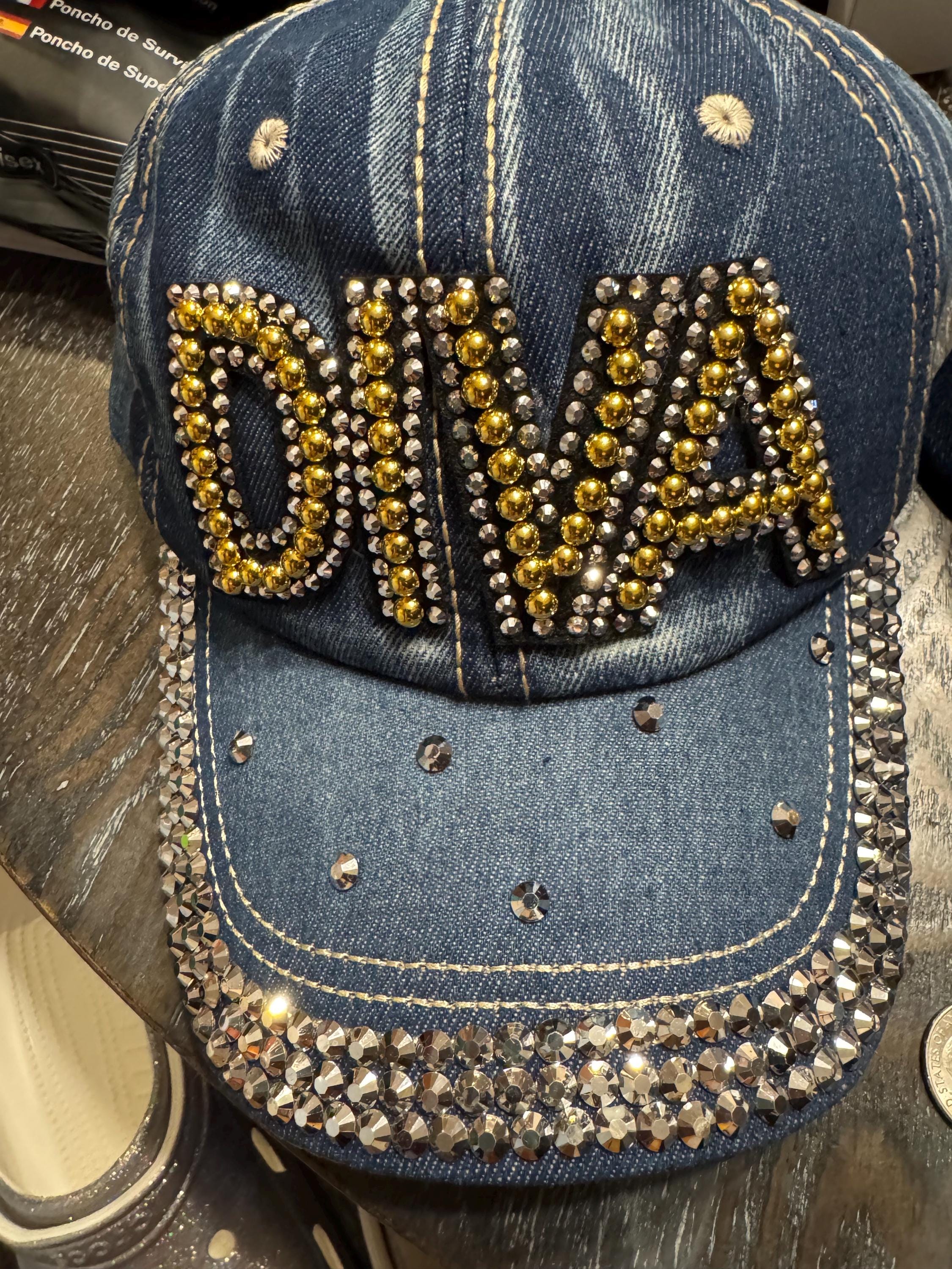 DIVA Rhinestone Denim Baseball Cap - Adult Size Bling Hat - Etsy