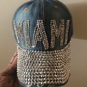Funkelnder Miami Strass Hut - Bling Baseball Cap für glamourösen Stil und Miami Vibes