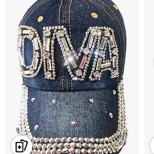Diva Bling Baseball Cap - Sparkling Rhinestone Hat for Glam Style Diva Denim Bling Cap for Women