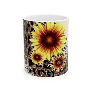 Sunflower Ceramic Mug, Perfect Gift for Nature Lovers, Coffee Lover Mug, Floral Mug, Summer Vibes, Kitchen Decor, Gift for Her