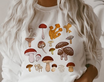 Sudadera Mushroom, Camisa Botánica, Academia Oscura, Camiseta Vintage Champiñón, Camisa Estética, Camiseta Oversize, Sudadera Cottagecore