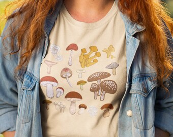 Camisa Champiñón, Camisa Botánica Vintage, Camisa Estética, Camiseta Oversize, Camiseta Cottagecore, Estética Cottagecore, Camiseta Magic Mushroom