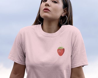 Camisa Strawberry Kawaii, Sudadera Vintage Strawberry, Camiseta Cottagecore, Camisa Strawberry, Estética Dulce, Ropa Estética Pastel