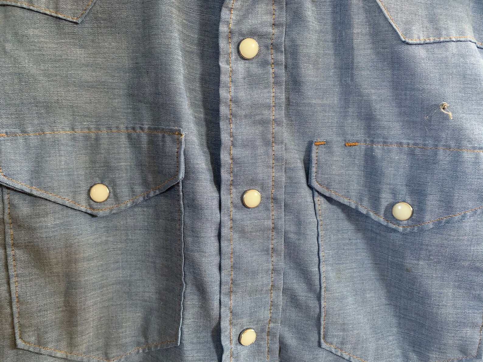 Vintage Denim Pearl Button Shirt | Etsy