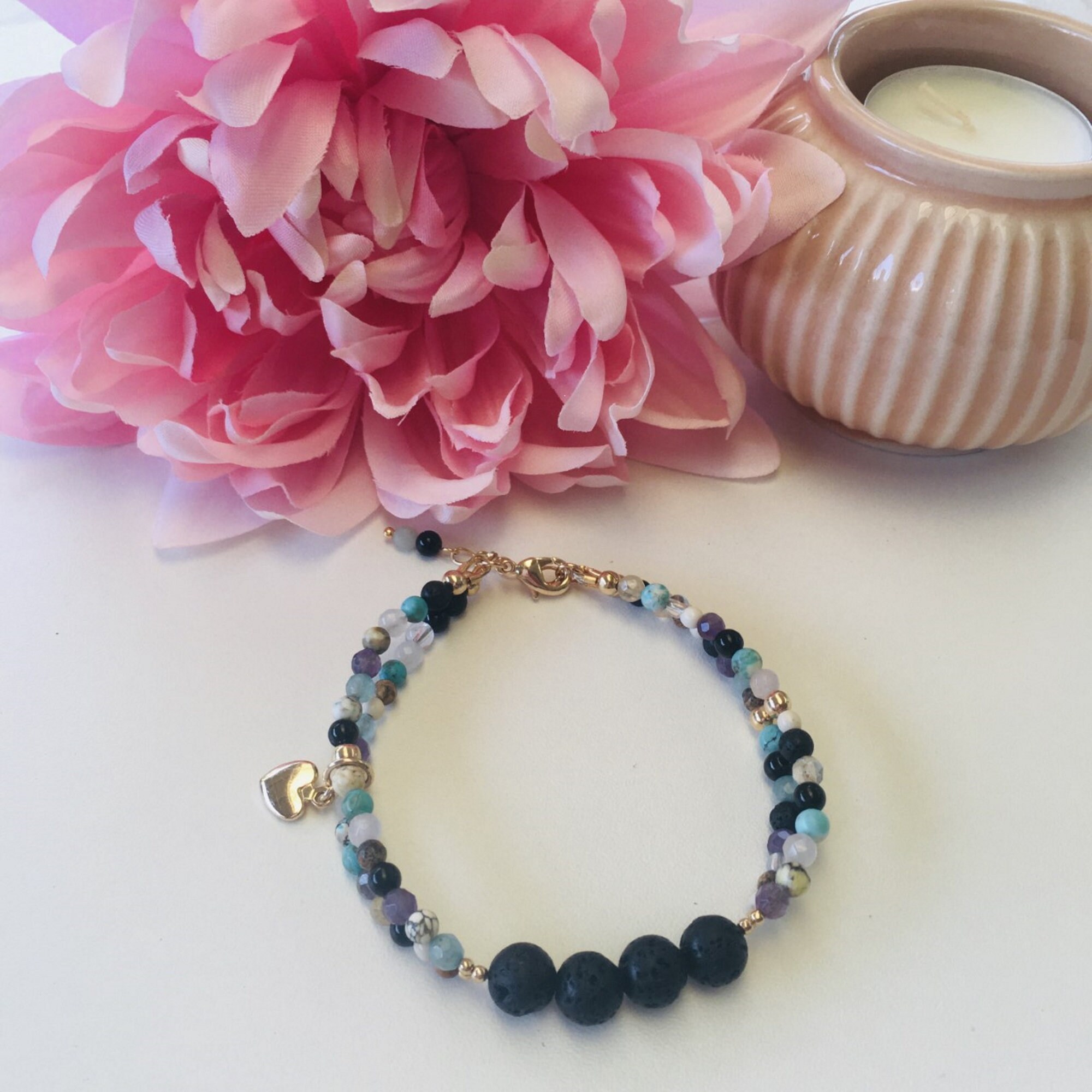 Multi Colored Essential Oil Bracelet Etsy