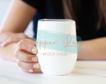 Wine tumbler mockup, Blank wine tumbler, White tumbler mockup