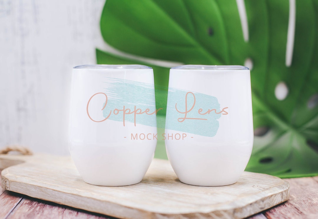 Double Wine Tumbler Mockup, Blank Wine Tumbler, White Tumbler Mockup