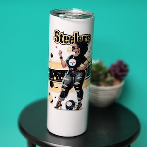 NFL Pittsburgh Steelers Girl Tumbler, Gift for women, Birthday Gift for Wife, NFL Mug, NFL Steelers, Steelers Mug, Valentine&#39;s Day Gift