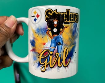 NFL Pittsburgh Steelers Girl| Gift for women| Birthday Gift for Wife | NFL Mug | NFL Steelers Tumbler | Steelers Mug | Mothers Day