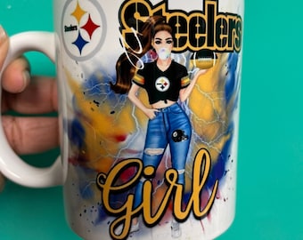 NFL Pittsburgh Steelers Girl| Gift for women| Birthday Gift for Wife | NFL Mug | NFL Steelers Tumbler | Steelers Mug | Valentine's for wife|