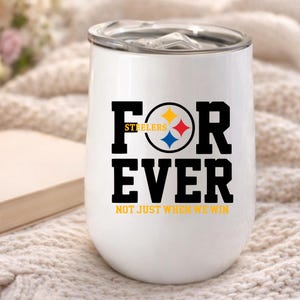 NFL Pittsburgh Steelers Girl, cadeau d'anniversaire pour femme, fan de football, tasse isotherme en acier inoxydable, cadeau de Saint-Valentin, verre à vin, jour de match
