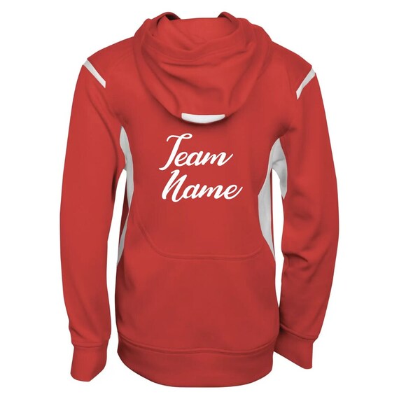 Two Tone Team Name Sweater Embroidered Team Sweater Custom Team Sport Hoodie Team Name Embroidered Team Hoodies Back Design Etsy