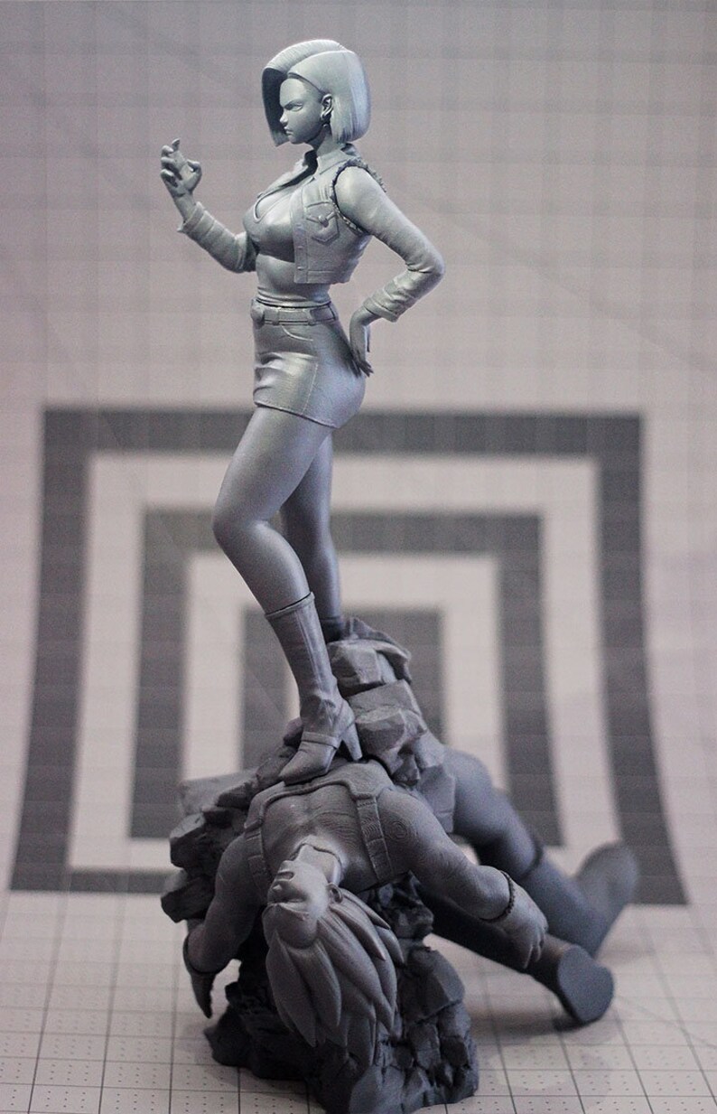 Android 18 with Vegeta STL Files for 3D Print | Etsy