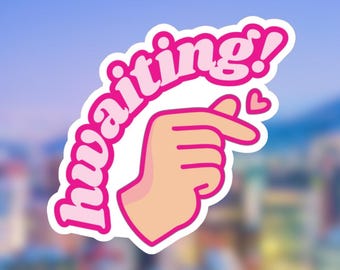 Korean Hwaiting Sticker | Kdrama Kpop Fan Gift Vinyl Sticker 4 X 4 Inches