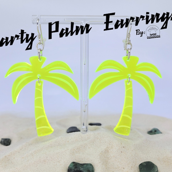 Palm Tree Earrings • Cali Fashion • Retro Earrings • Neon Earrings • Funky Earrings • Poolside • Summer Accessories