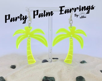 Palm Tree Earrings • Cali Fashion • Retro Earrings • Neon Earrings • Funky Earrings • Poolside • Summer Accessories