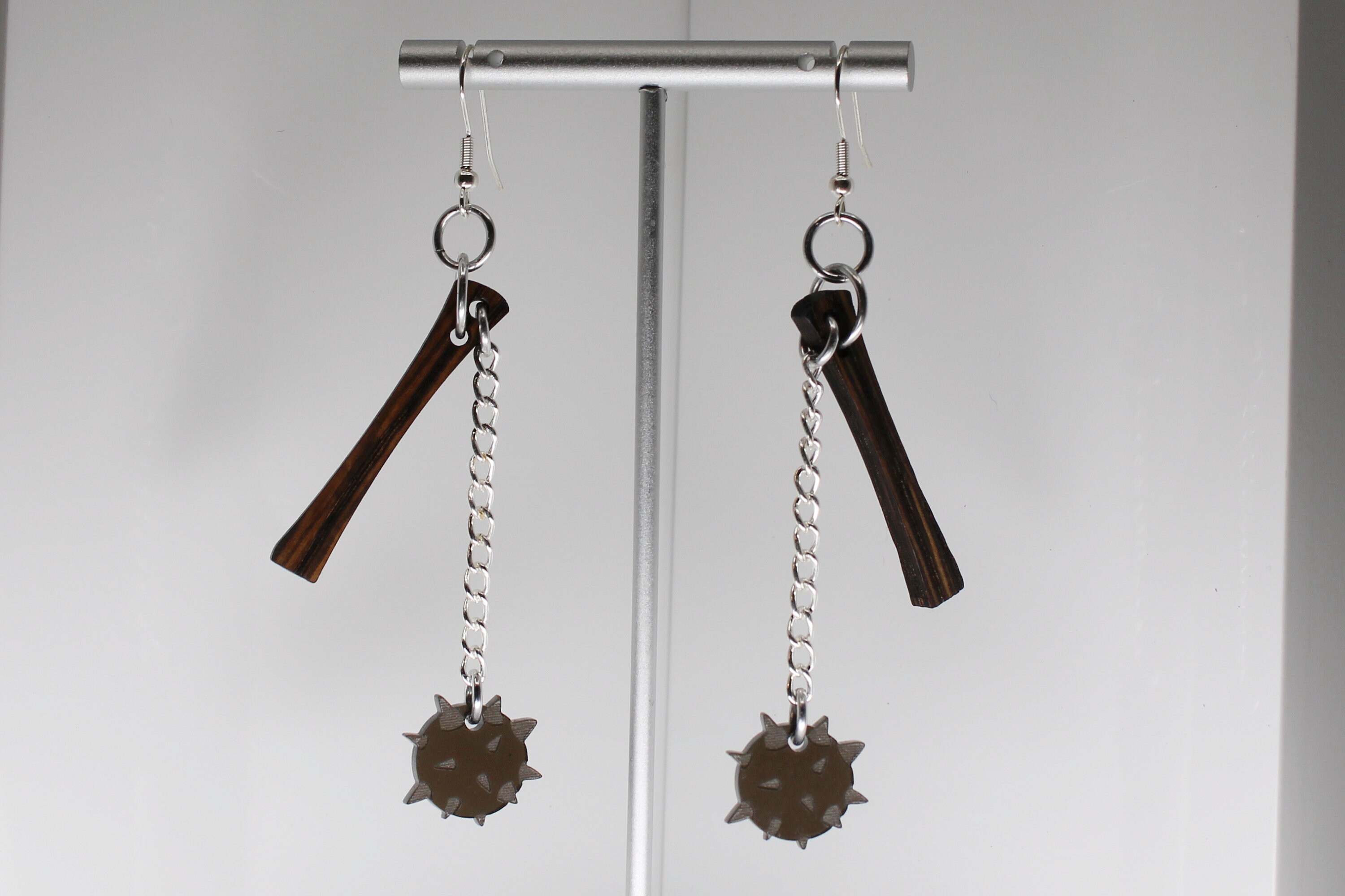 Medieval Earrings / Battle Mace Earrings / Horror Earrings / Etsy