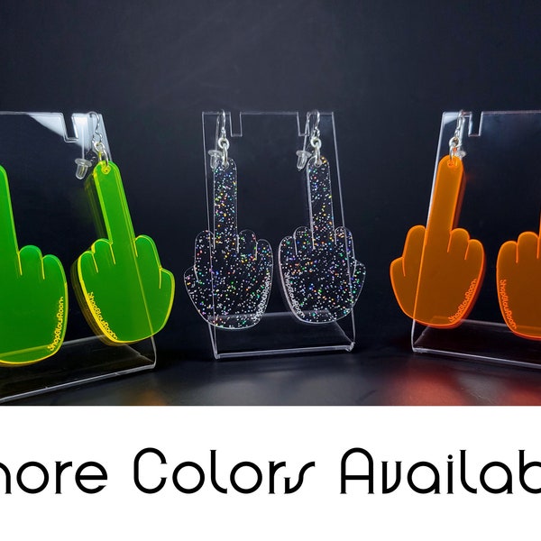 Middle Finger Earrings / Alt Earrings / Cyberpunk Earrings / Rave Wear / Fuck You Earrings / Edgy Earrings / Goth Earrings / Punk Earrings