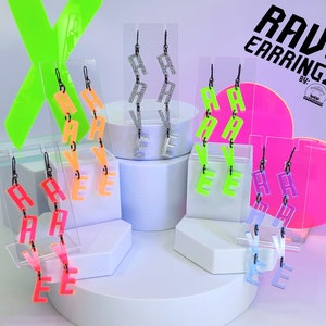Rave Earrings • Rave Wear • Neon Earrings • Edgy Earrings • EDM • Techno