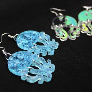 Jellyfish earrings // Nautical earrings // Cute Jellyfish earrings // Summer beach earrings // Exotic acrylic earrings