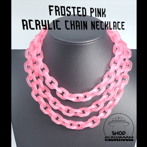 Hot Pink Acrylic Chain Necklace • Alt Accessories • Punk Choker • Rave Wear • Kawaii Necklace