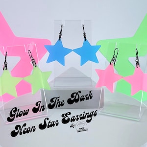 Glow In The Dark Star Earrings • Glow In The Dark Earrings • Star Earrings • Edgy Earrings • Neon Earrings