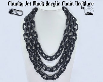 Chunky Black Chain Necklace • Alt Jewelry • Goth Necklace • Hardcore Punk • Rave Wear • Grunge Chain •Industrial Necklace