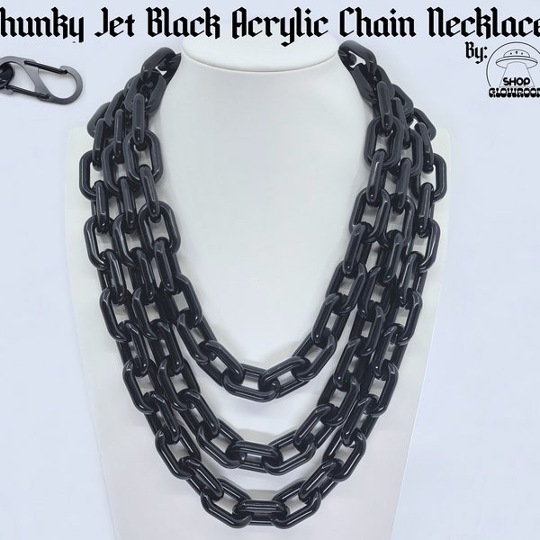 Chunky Black Chain Necklace • Alt Jewelry • Goth Necklace • Hardcore Punk • Rave Wear • Grunge Chain •Industrial Necklace