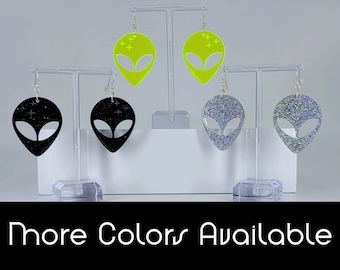 Pendientes Alien / Pendientes Alien Head / Pendientes OVNI / Pendientes Neon / Rave Wear / Pendientes Funky / Alien Jewelry