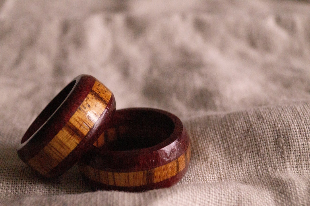 Purple Heart & Zebrawood Ring Solid Wood Ring Purple Heart Etsy