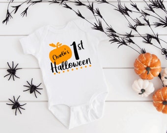 Pumpkin Babys First Halloween Infant One Piece Fall Baby Bodysuit Halloween Infant Shirt, Infant Bodysuit