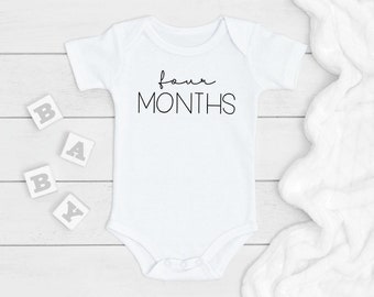 Four Month Milestone Bodysuit, Four Months ONESIE®, Newborn Baby Gift, Milestone Bodysuit, 4 Months, 4 Month Birthday