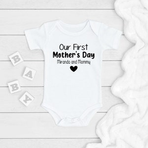 Our First Mother&#39;s Day ONESIE®, Mothers Day, Baby Bodysuit, Personalized