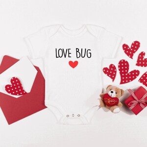 Love Bug Valentine&#39;s Day ONESIE®, Valentine&#39;s Pregnancy Announcement Baby Bodysuit, Newborn Baby Gift