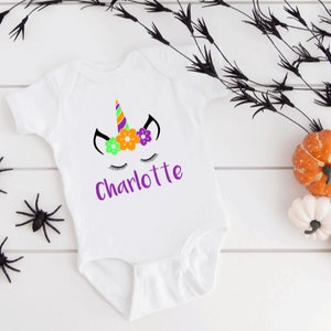 Halloween Unicorn ONESIE®, Personalized Halloween Baby Bodysuit, Newborn Baby Gift