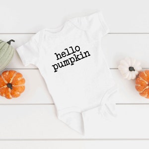 Hello Pumpkin ONESIE®, Pumpkin Fall Baby Bodysuit, Newborn Baby Gift