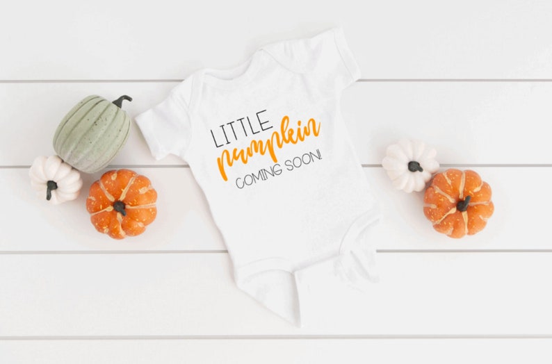 Little Pumpkin Coming Soon Pregnancy Announcement ONESIE® image 0