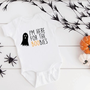 I&#39;m Here For The BOObies ONESIE®, Halloween Baby Bodysuit, Newborn Baby Gift