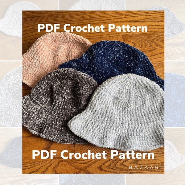 Perfectly Velvet Bucket Hat Pattern PDF/ Crochet Bucket Hat PDF/ PDF Instant Download