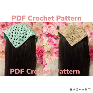 Two in One Crochet Pattern Hair Scarf Bandana PDF/ Crochet Hair Scarf Bandana PDF/ PDF Instant Download