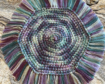 Multi Mermaid Fringed Crochet Placemat