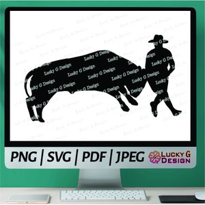 Tjurfäktare SVG, Cowboybeskyddare, Western, Tjur, Ranch, Rodeo Cowboy, png, svg, pdf, Clipart, vektor