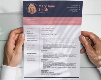 Professional Resume Template with photo, Canva Template, 1 page resume, elegant design, best resume 2023's best resume, CV template