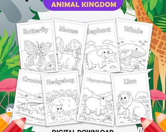 100 Animal Coloring Pages For Kids, Toddlers, Preschoolers Toddlers Coloring Book Simple Coloring Pages Homeschool Printable, Kindergarten