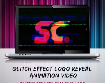 Glitch Effect Logo Reveal, Logo Intro Video, Customize With your own Logo for your business, Premade Dynamic Professional Logo Effect