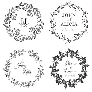 140 FLORAL WREATH SVG Bundle Circle Frame Svg Botanical Frame Wedding ...
